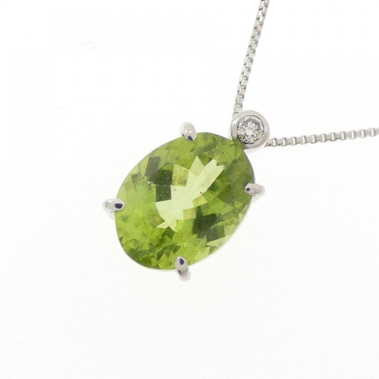 PT900/PT850 ペリドット ネックレス 2.00CT