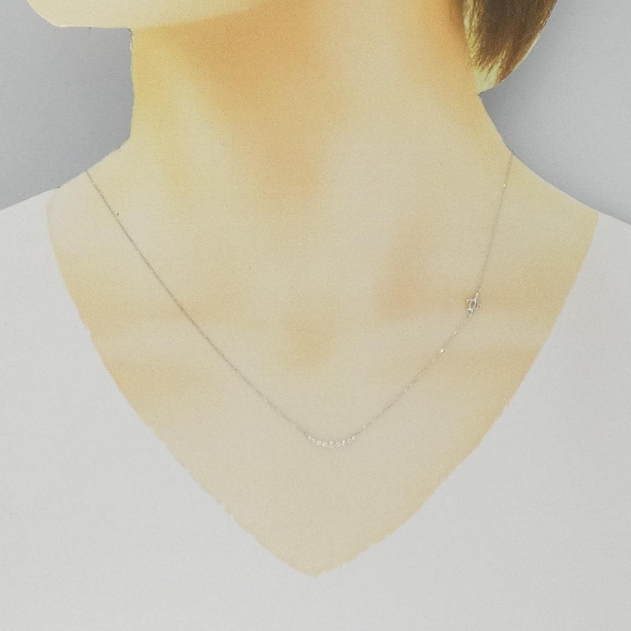K18WG ダイヤモンド ネックレス 0.10CT