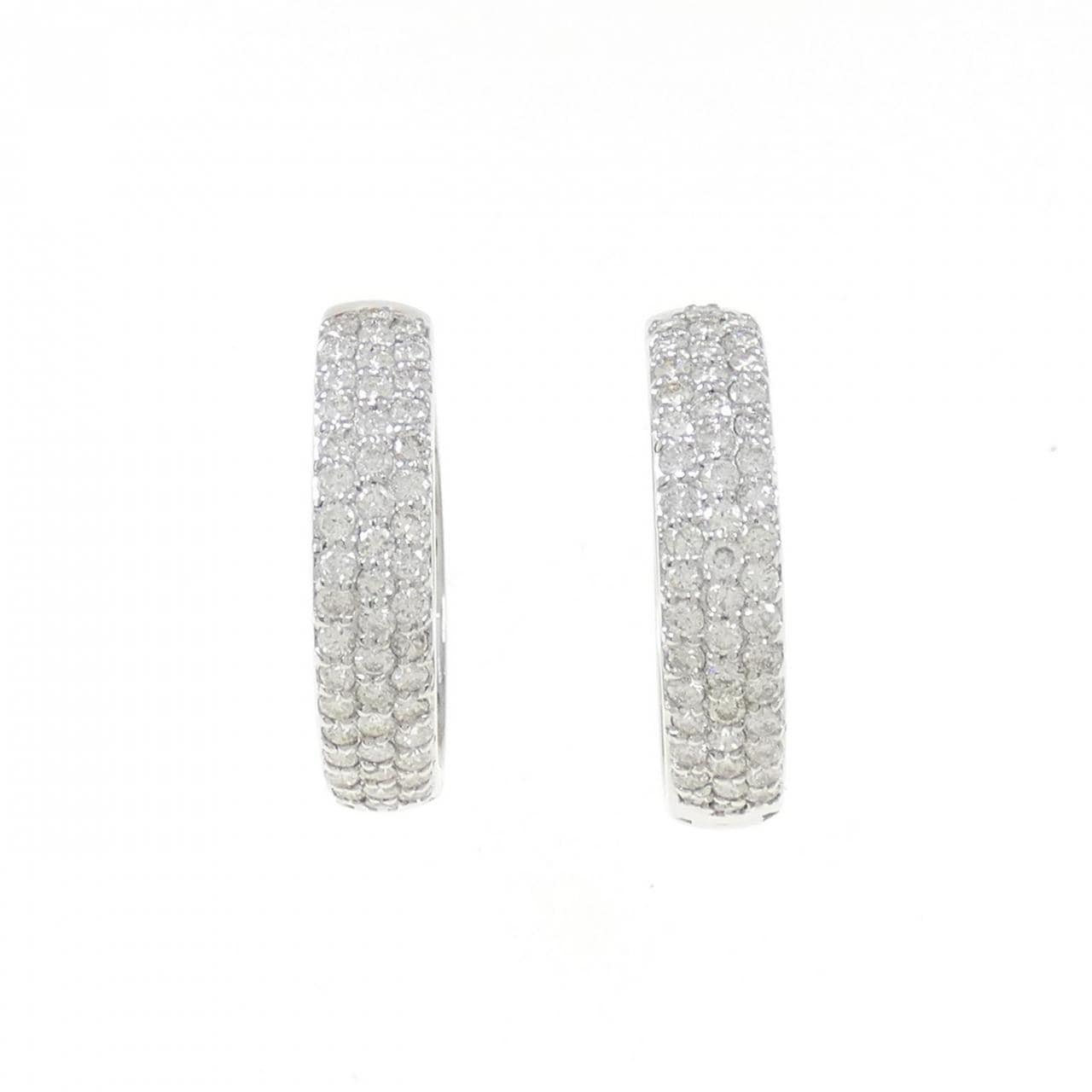 K18WG pave Diamond earrings 1.50CT