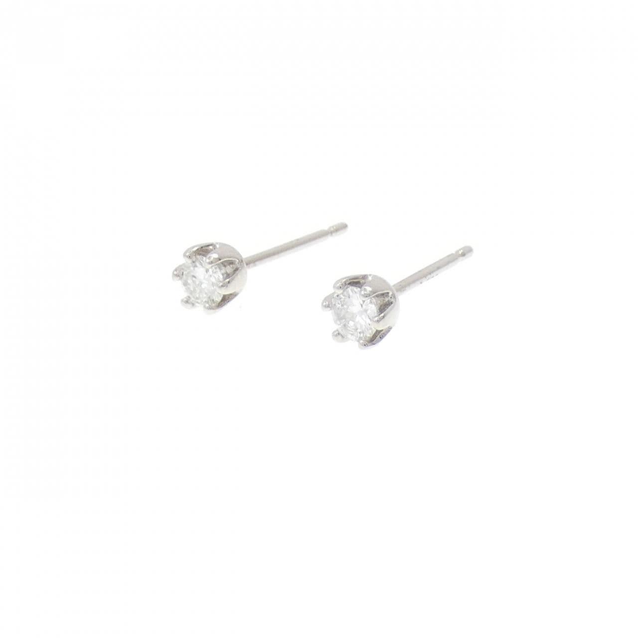 PT900 ソリティア ダイヤモンド ピアス 0.20CT