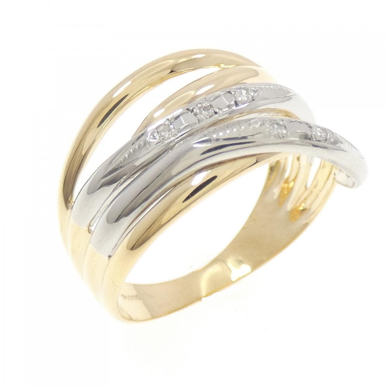 K18YG/PT ダイヤモンド リング 0.03CT