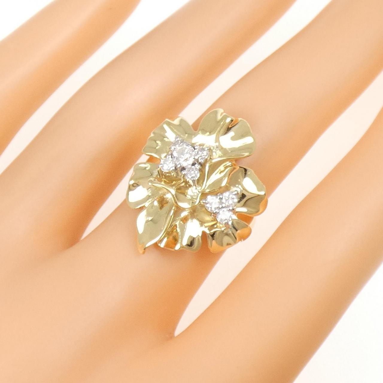 K18YG/PT900 ダイヤモンド リング 0.40CT