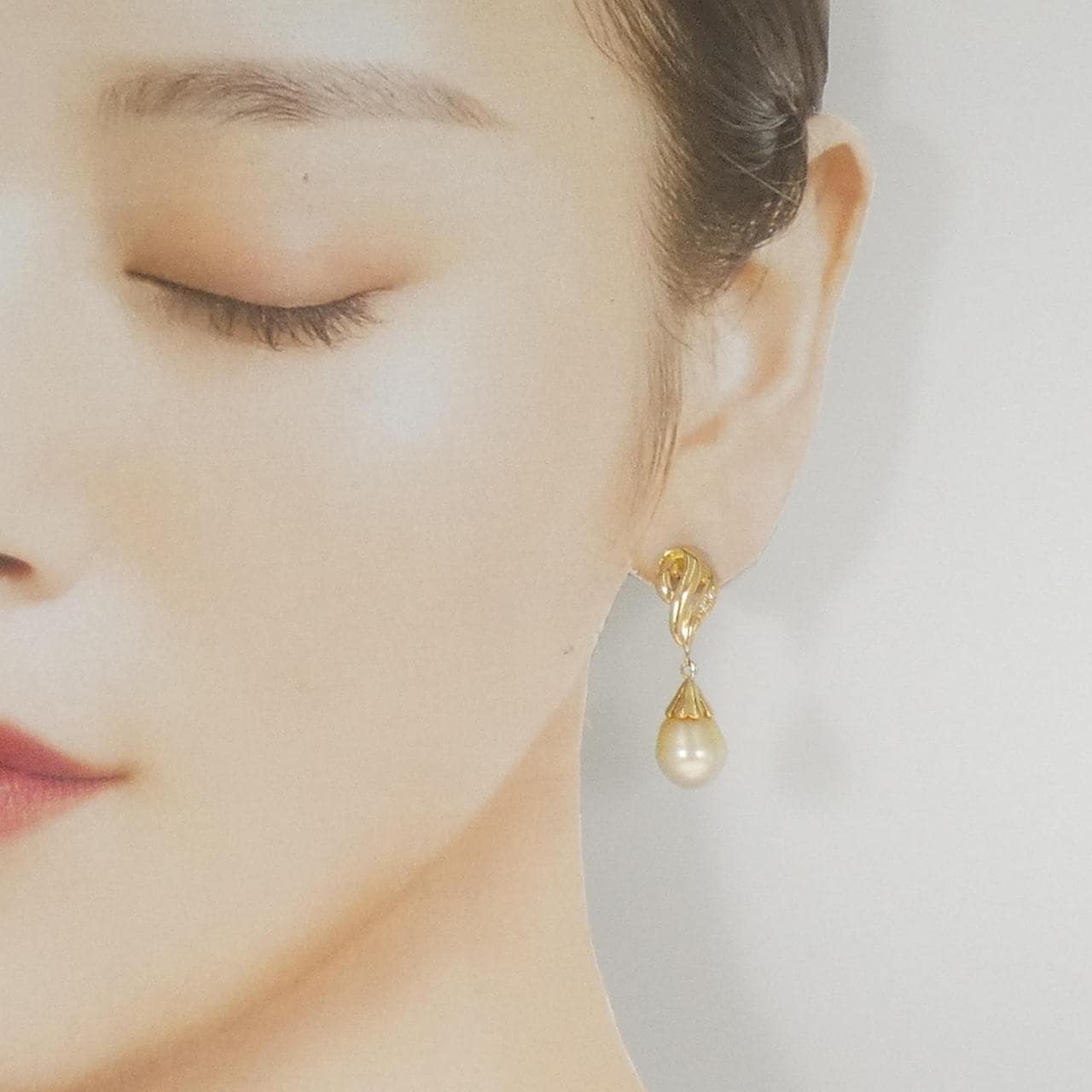 K18YG 白蝶パール ピアス