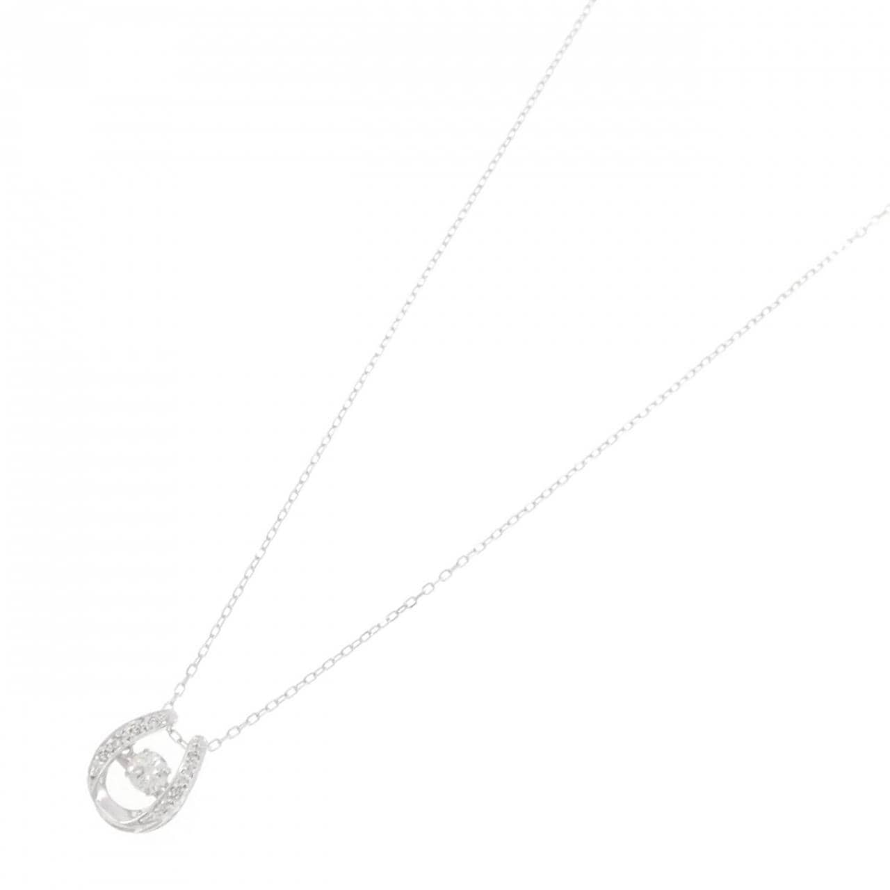 K18WG ダイヤモンド ネックレス 0.18CT