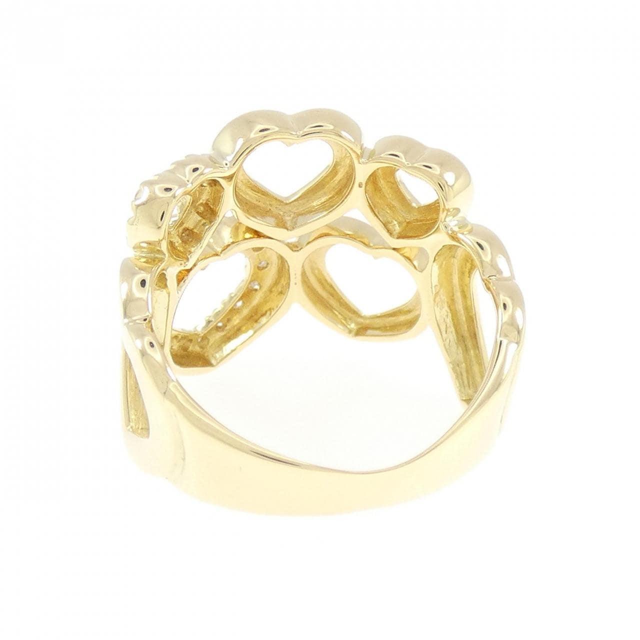 K18YG ハート ダイヤモンド リング 0.13CT