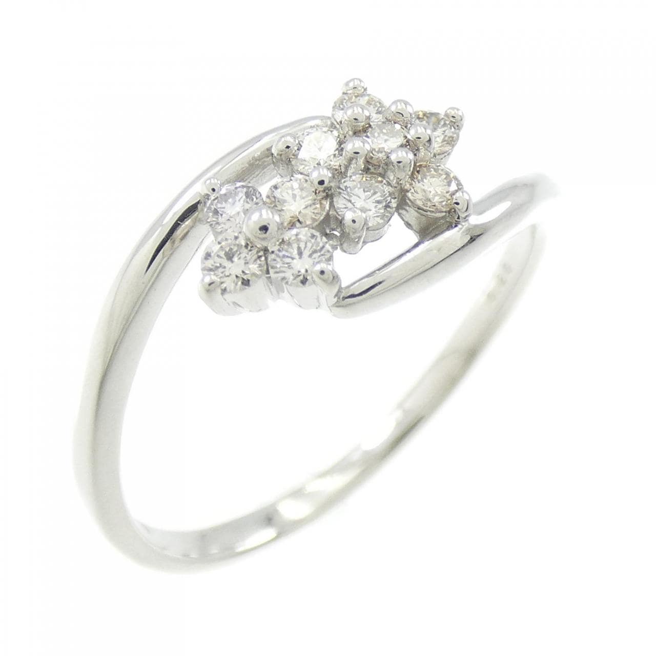 【新品】PT フラワー ダイヤモンド リング 0.20CT