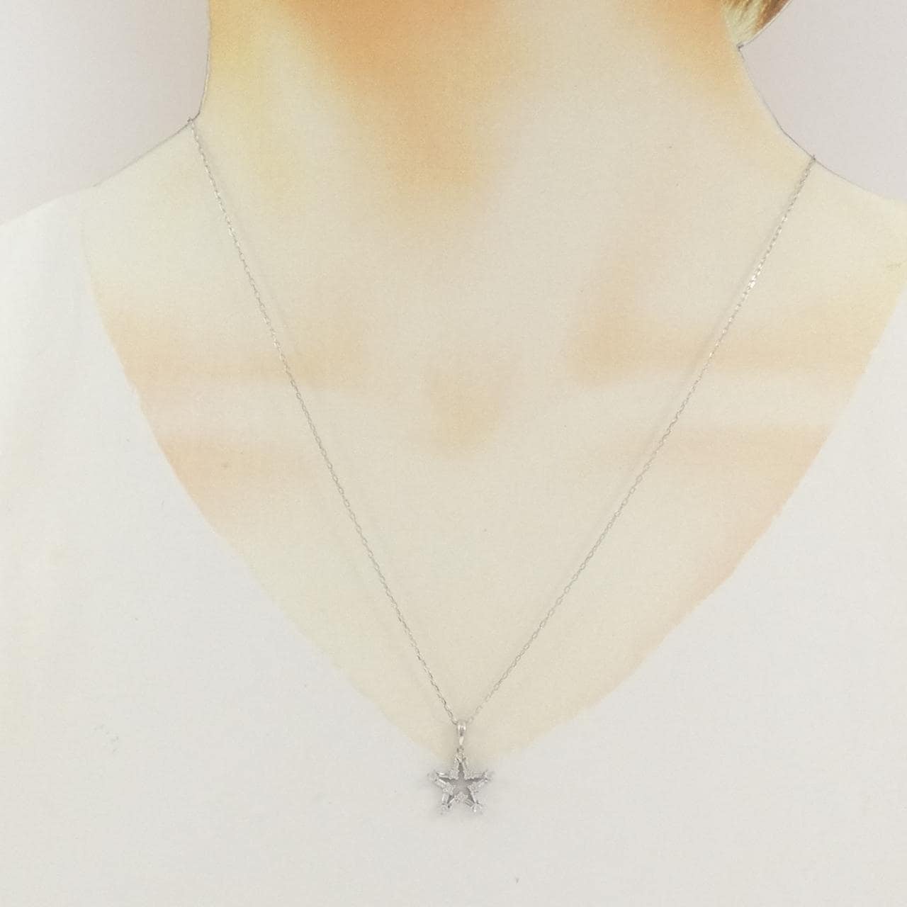 PT900/PT850 スター ダイヤモンド ネックレス 0.30CT