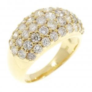 K18YG パヴェ ダイヤモンド リング 2.085CT