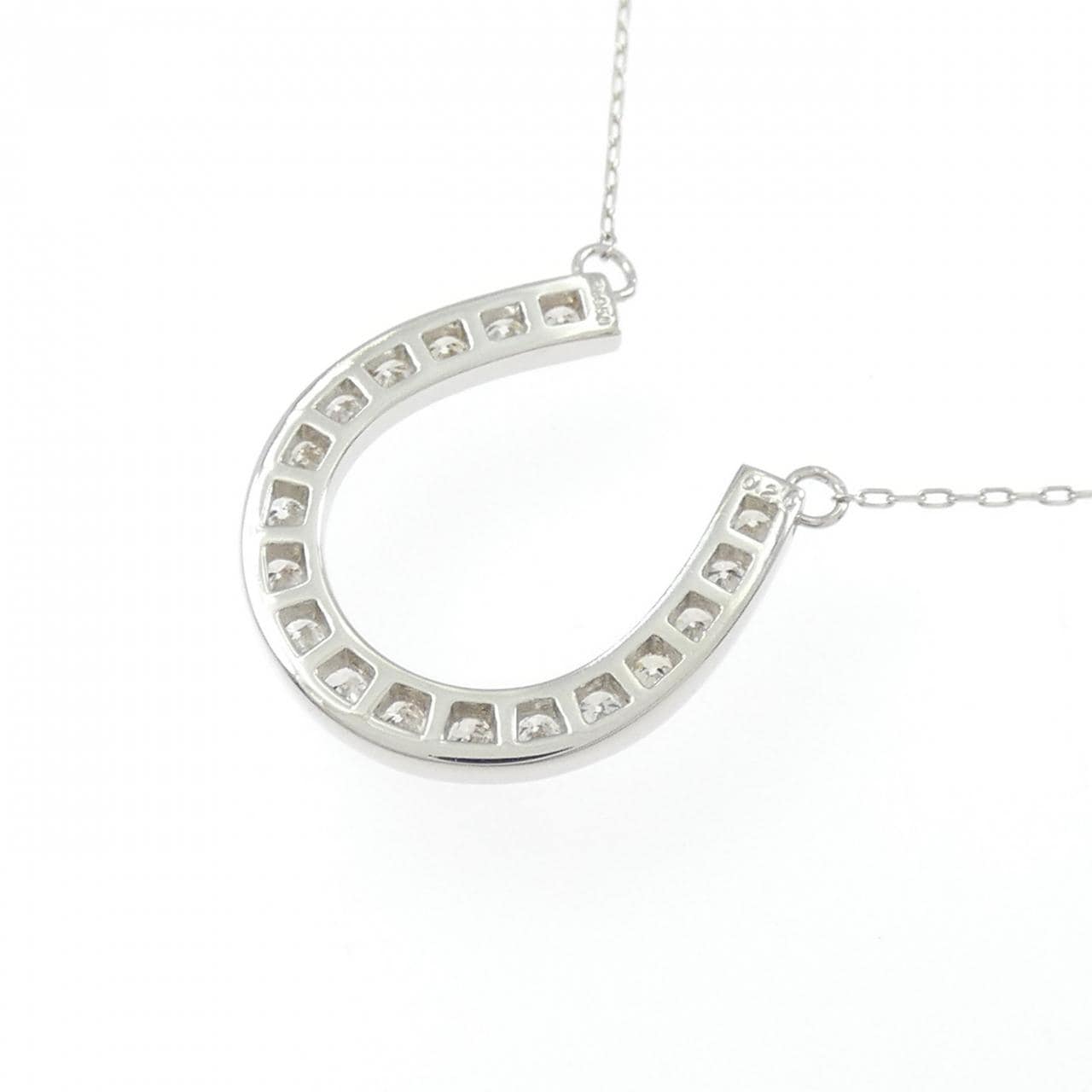 PT950/PT850 ホースシュー ダイヤモンド ネックレス 0.20CT
