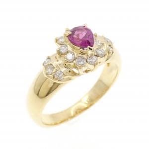 K18YG ルビー リング 0.37CT