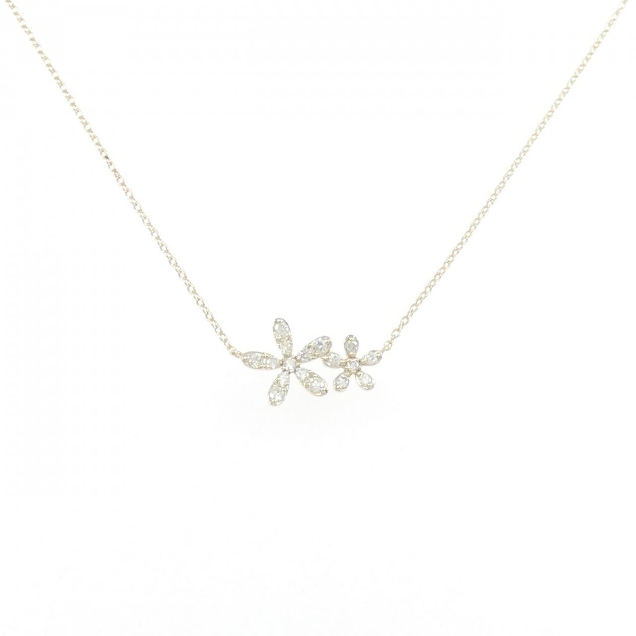 【リメイク】K10YG フラワー ダイヤモンド ネックレス 0.20CT