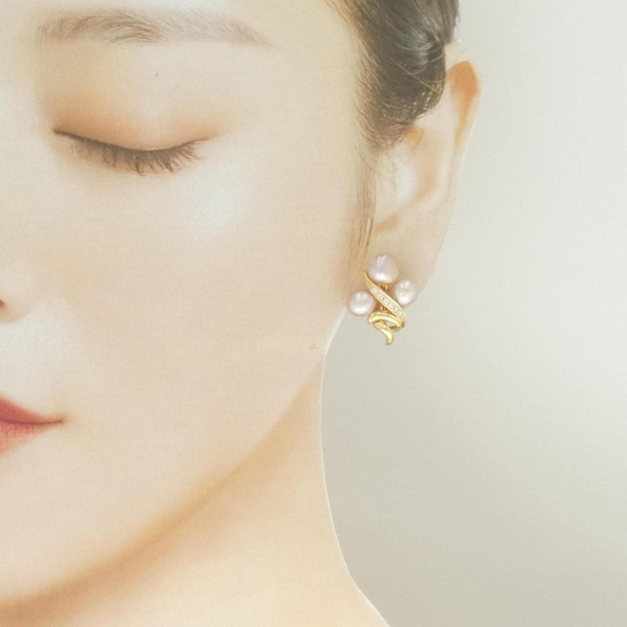 K18YG 淡水パール ピアス/イヤリング