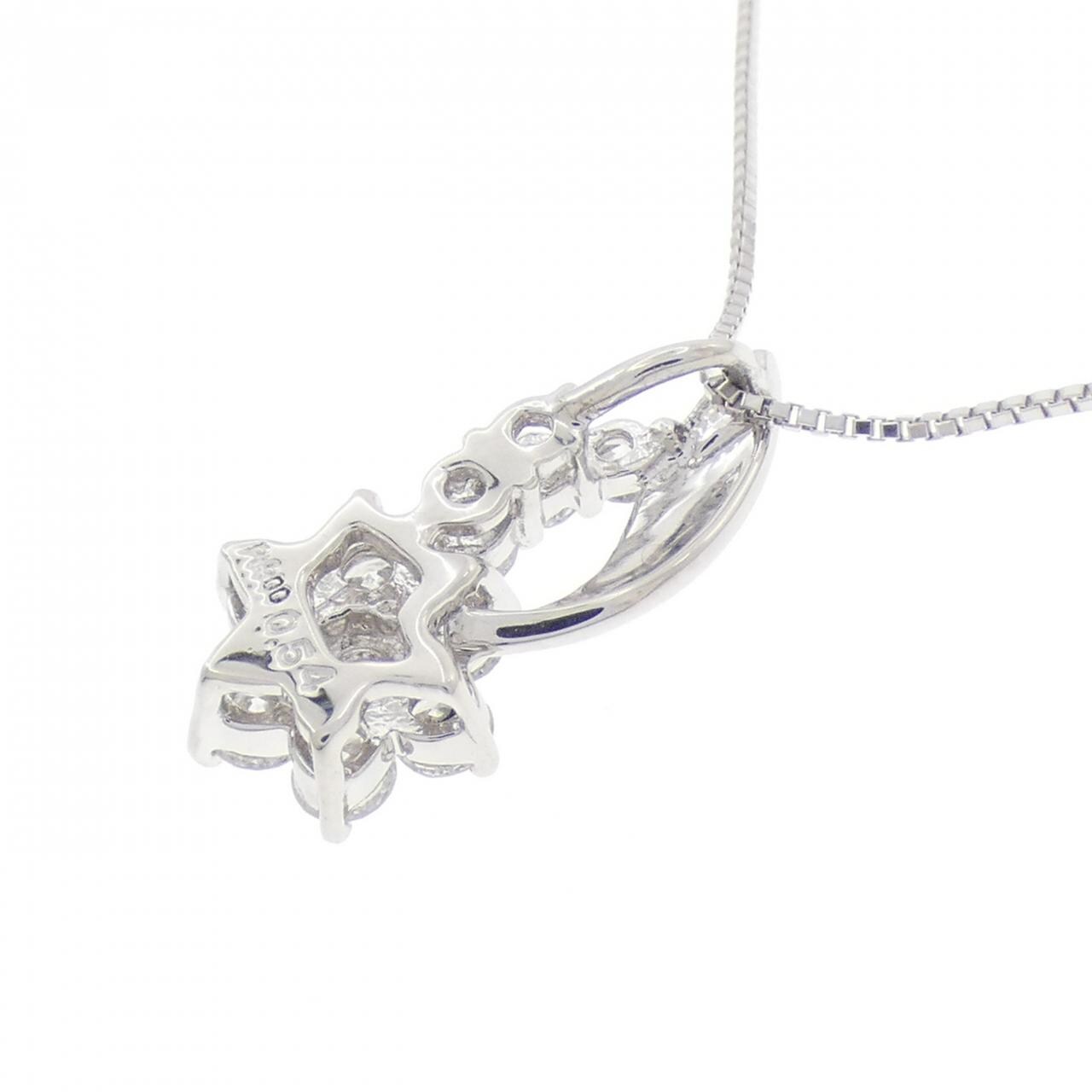 PT900 フラワー ダイヤモンド ネックレス 0.54CT
