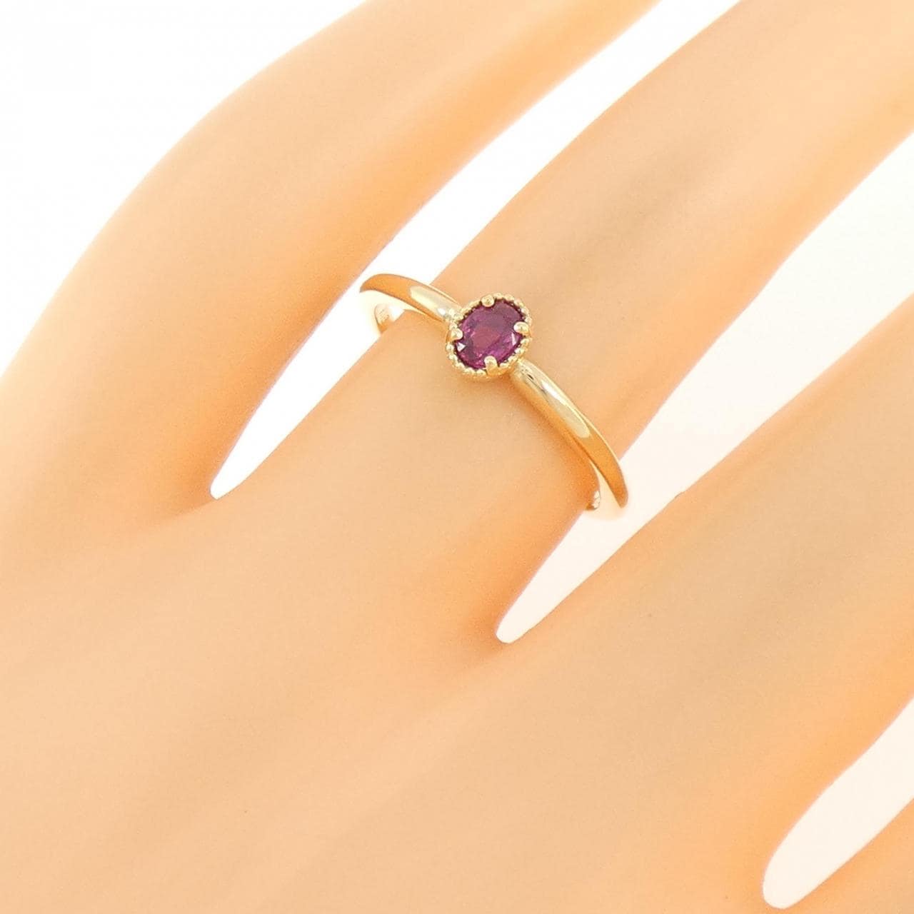 K18YG ルビー リング 0.20CT