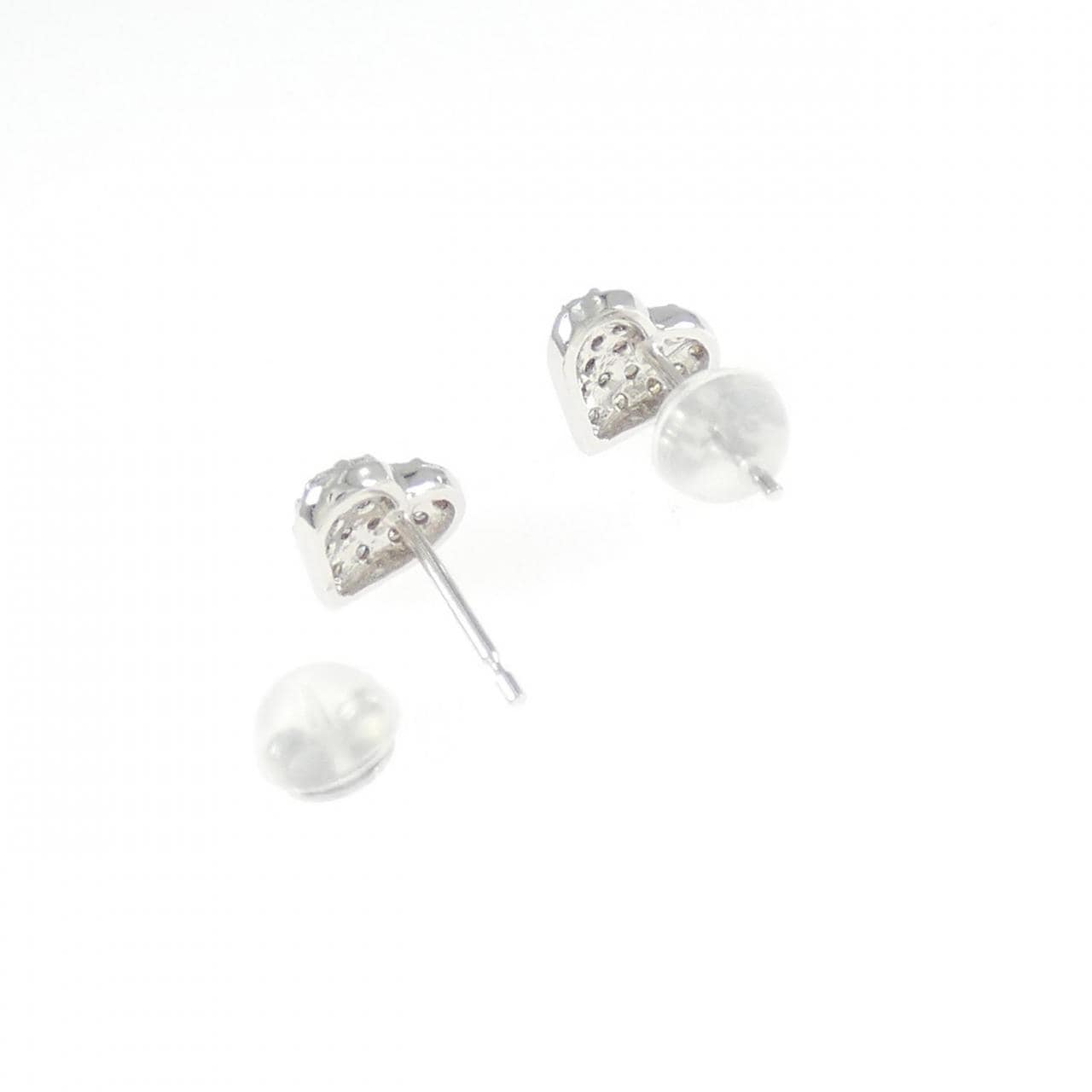 K18WG ハート ダイヤモンド ピアス 0.26CT