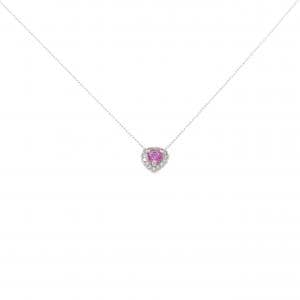 K18WG ハート ルビー ネックレス 0.23CT