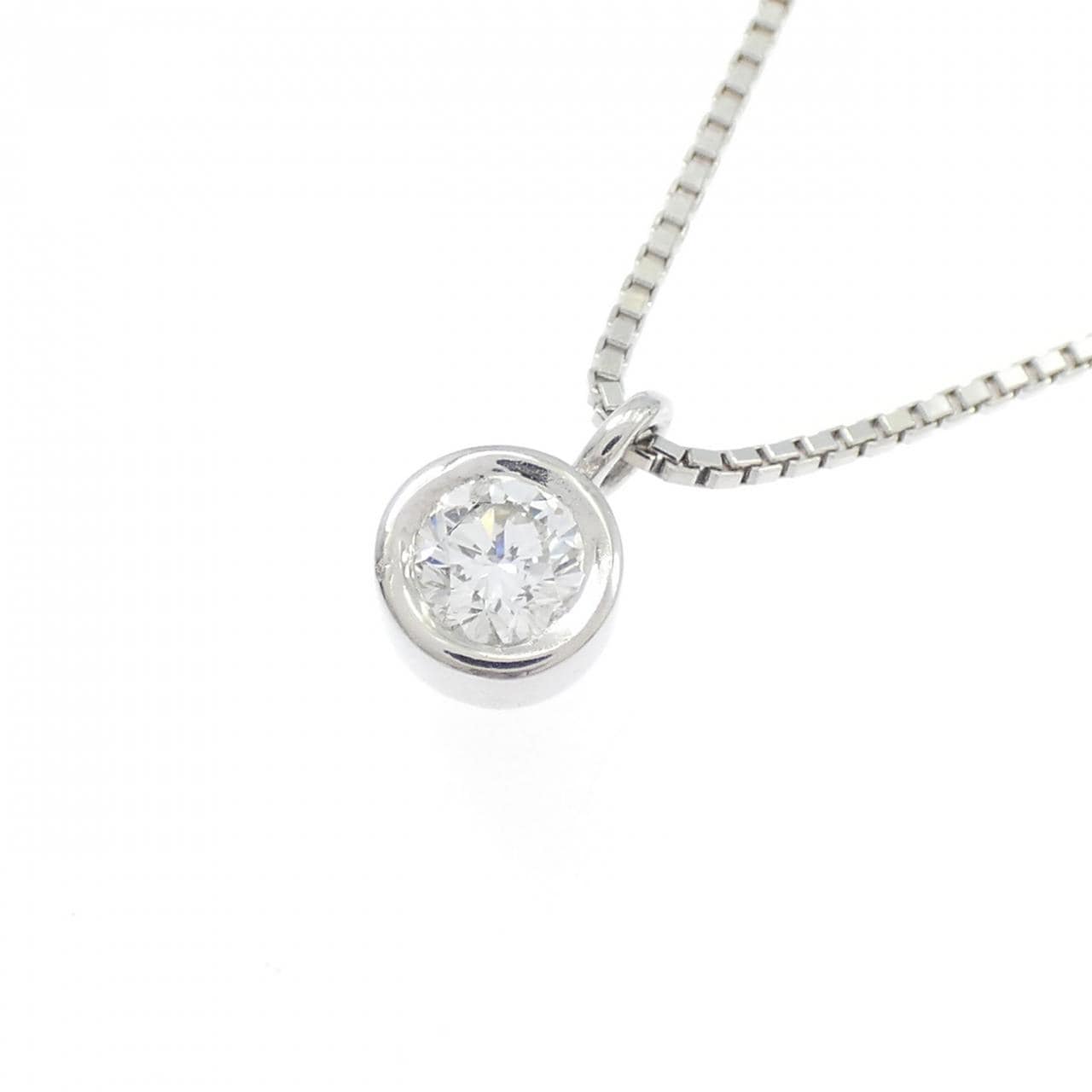 PT900/PT850 ソリティア ダイヤモンド ネックレス 0.375CT