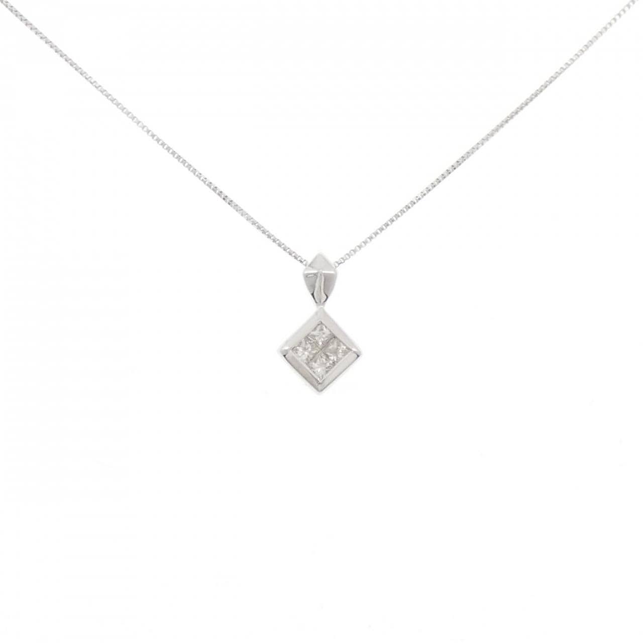 750WG/K18WG ダイヤモンド ネックレス 0.20CT