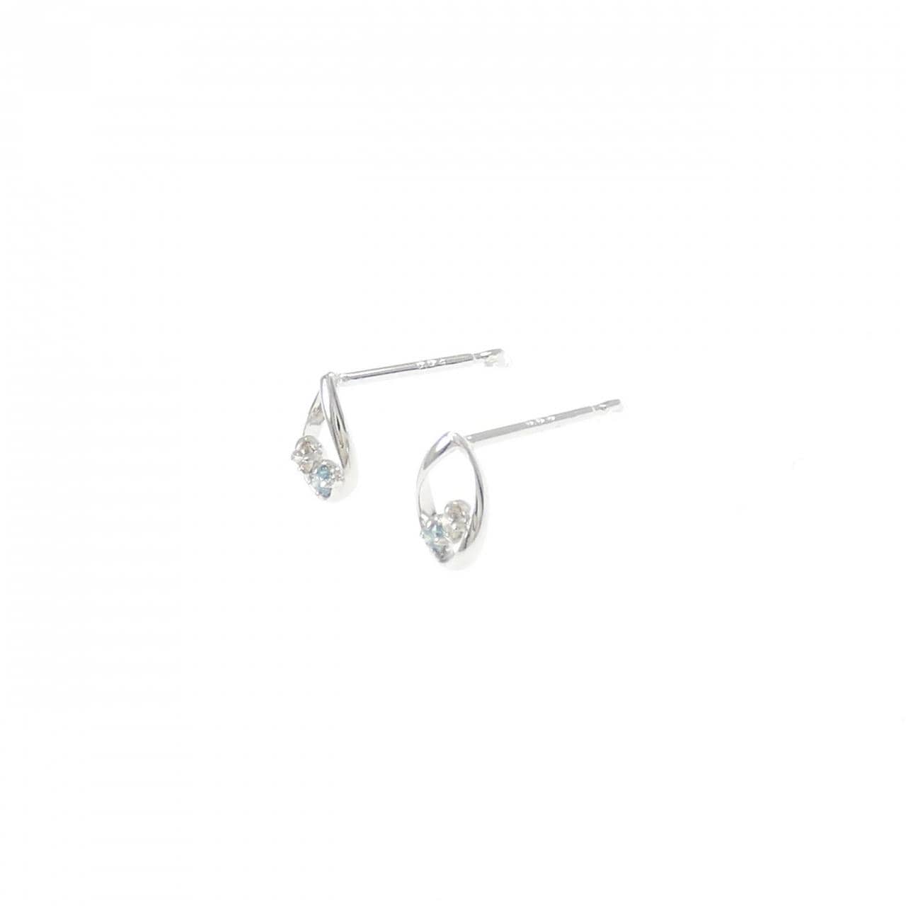 K14WG/K10WG ダイヤモンド ピアス 0.04CT
