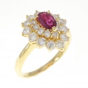 K18YG ルビー リング 0.51CT