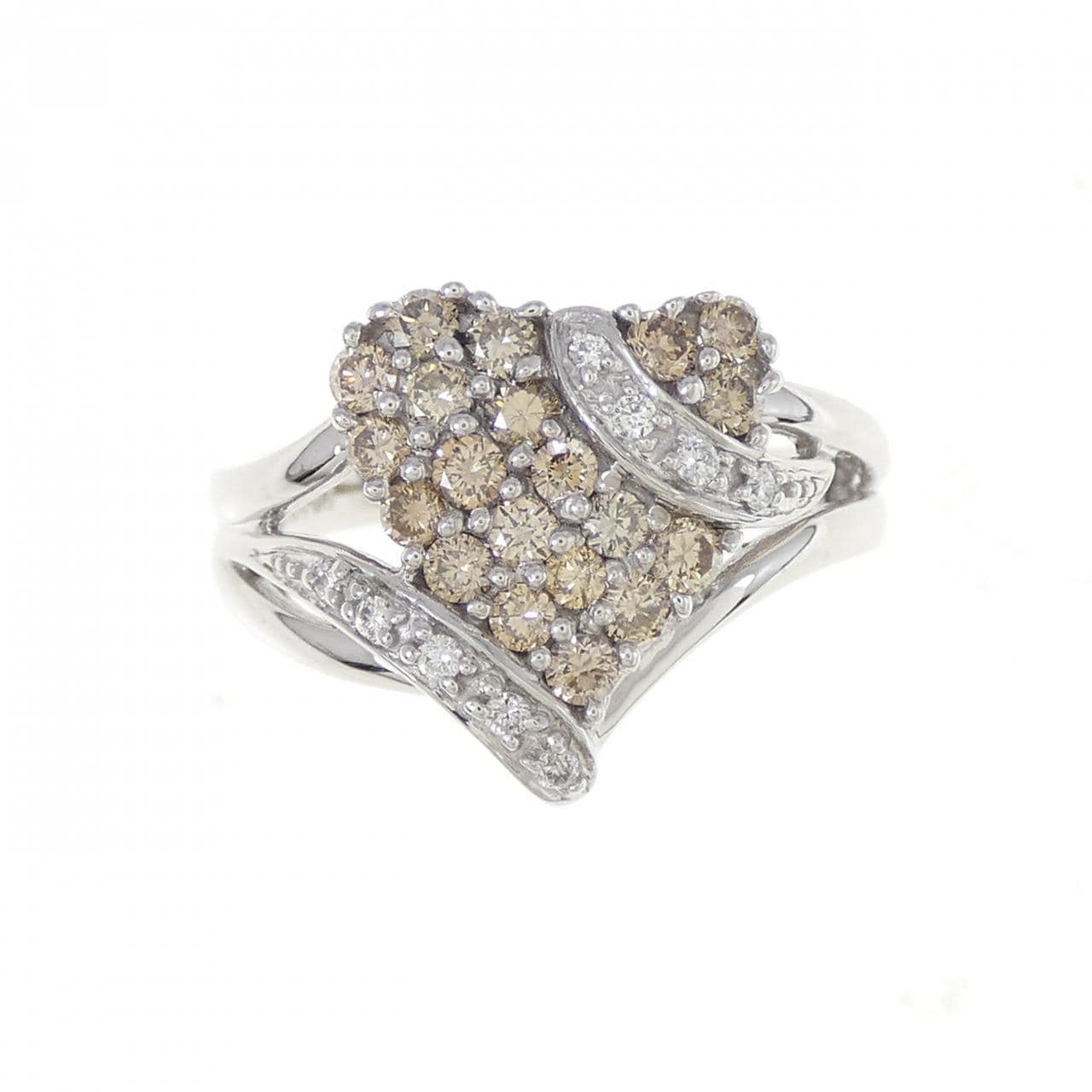 K18WG ハート ダイヤモンド リング 0.53CT