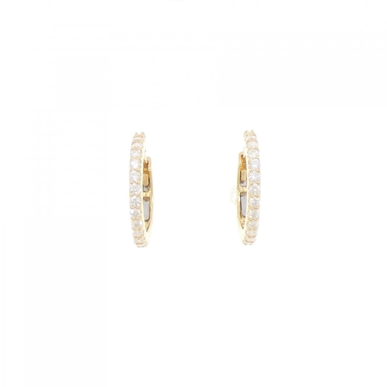 [新品] K18YG 環形鑽石耳環 0.40CT