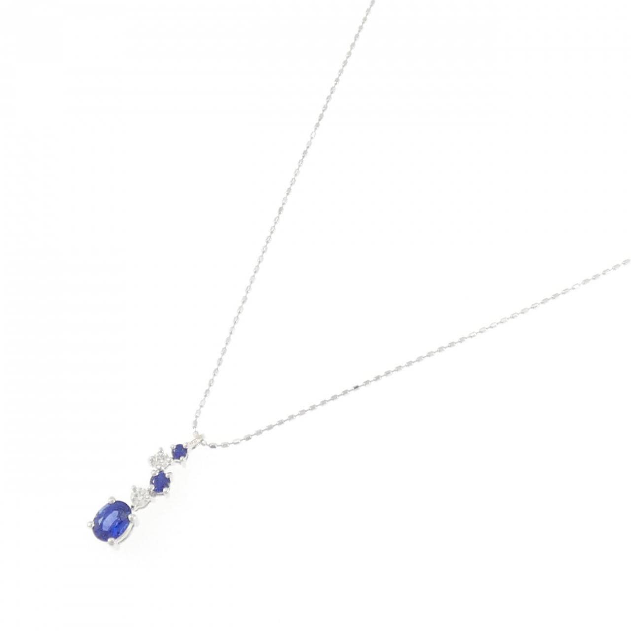 K18WG サファイヤ ネックレス 0.58CT