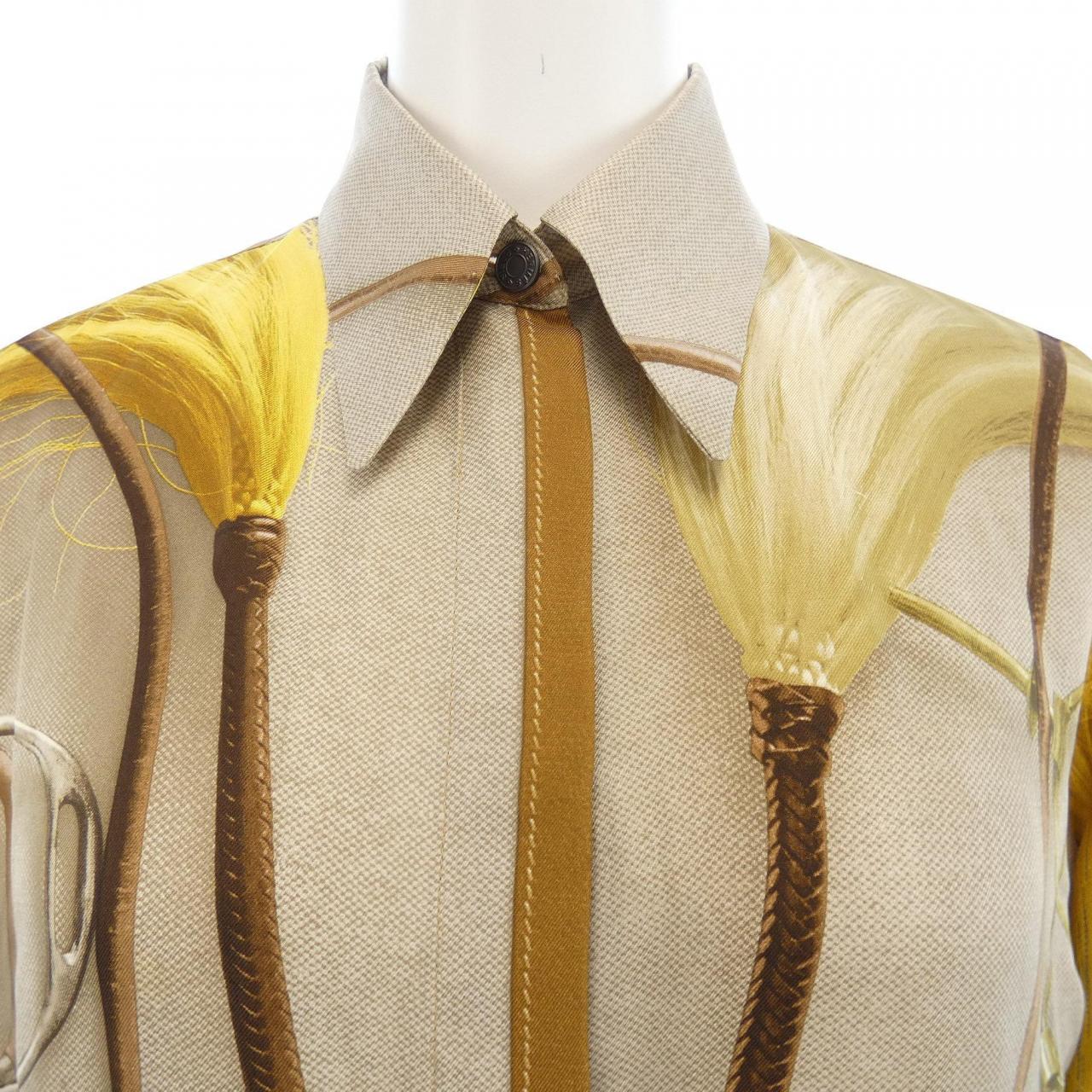 エルメス HERMES PROJECTS CARRES sh200 ツイルレーヌ. シャツ