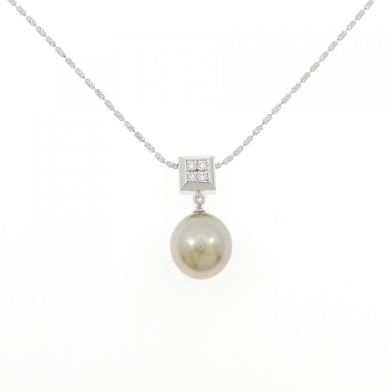 K18WG/750WG 黒蝶パール ネックレス 11.2mm