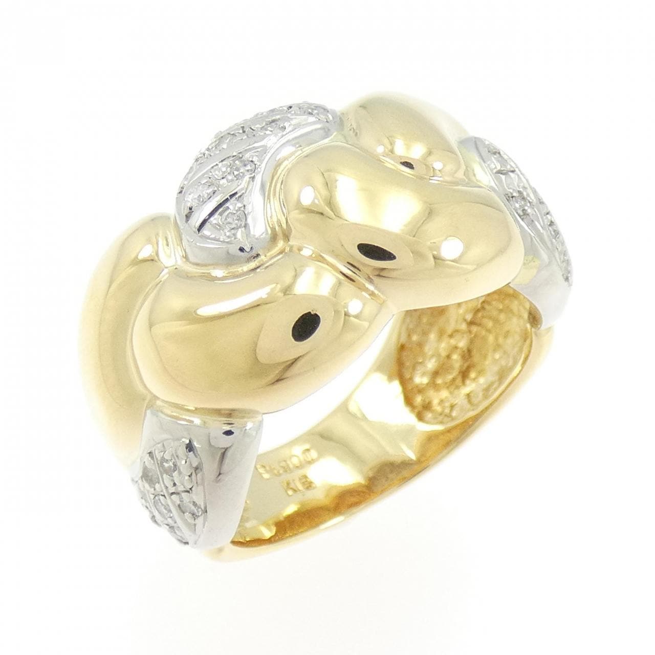 K18YG/PT900 ダイヤモンド リング