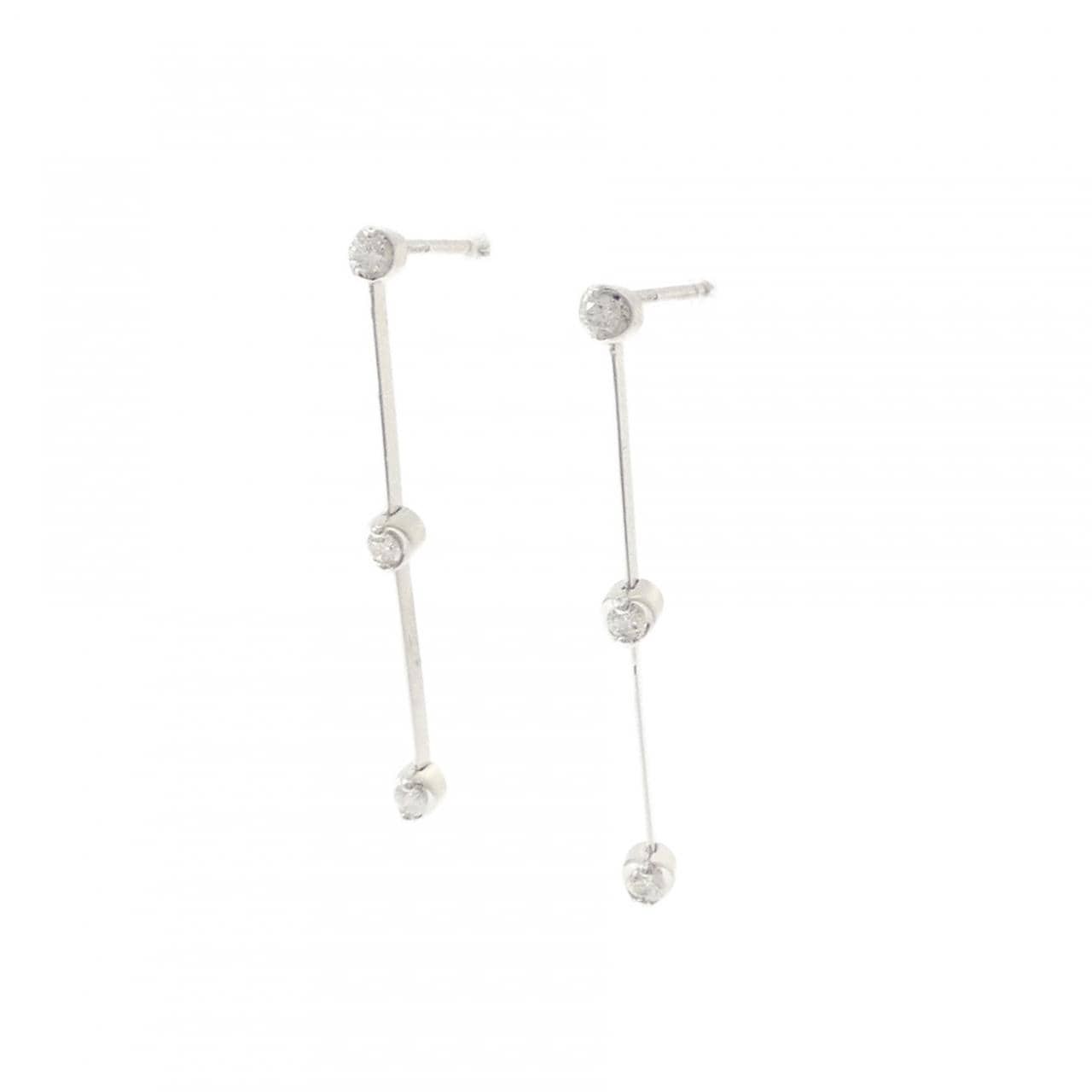 K18WG ダイヤモンド ピアス 0.24CT