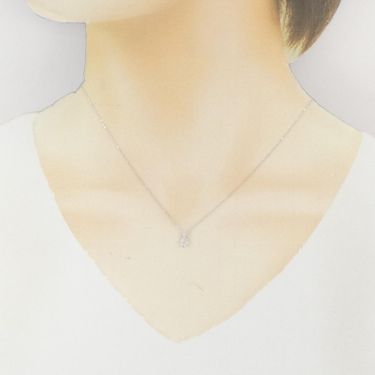 K18WG ダイヤモンド ネックレス 0.10CT
