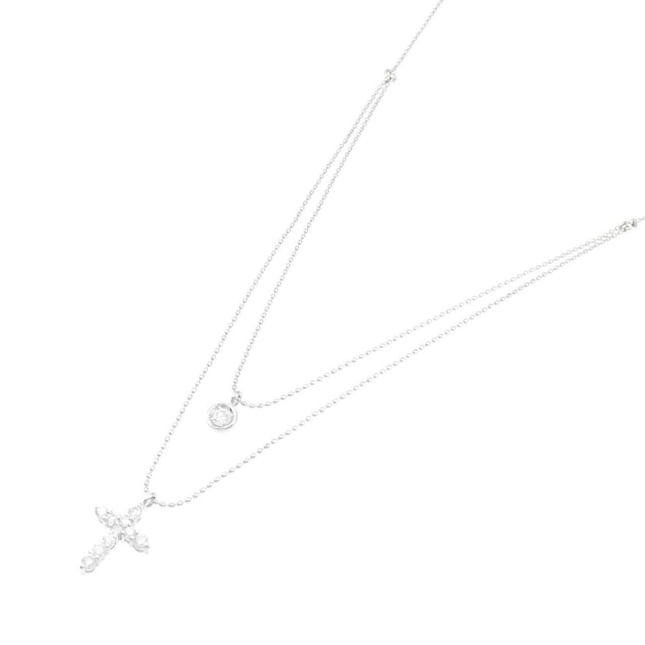 PT Cross Diamond Necklace 0.34CT