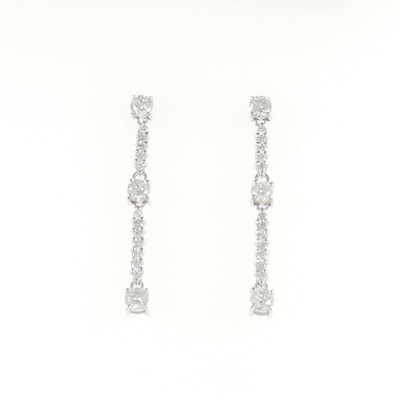 K14WG ダイヤモンド ピアス 0.72CT