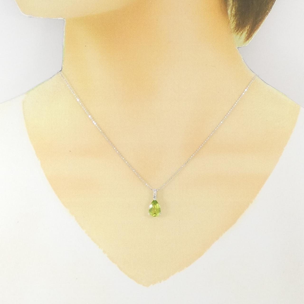 K18WG ペリドット ネックレス 1.56CT