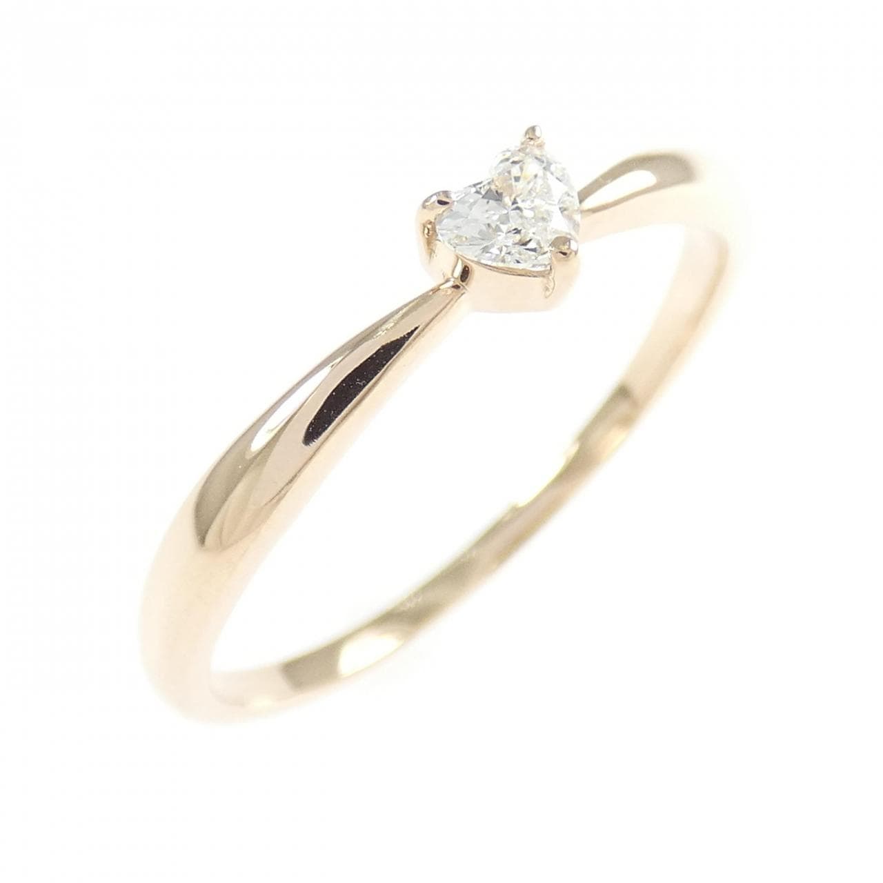 K18PG ハート ダイヤモンド リング 0.11CT
