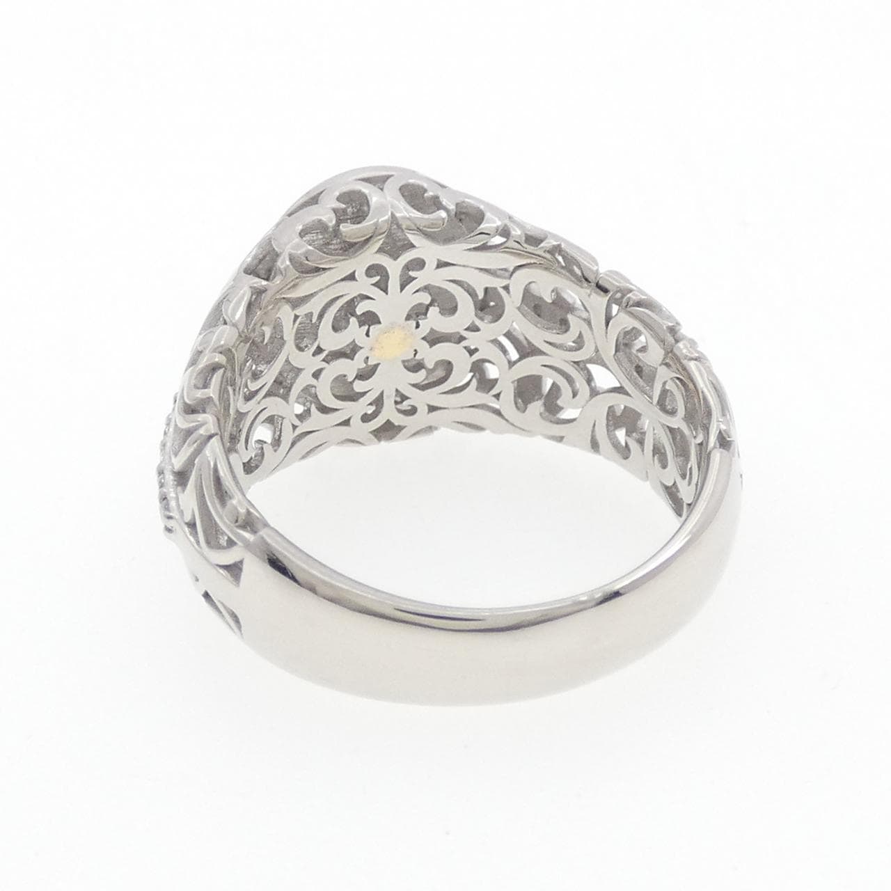 PT950/K18YG ライオン ダイヤモンド リング 0.126CT