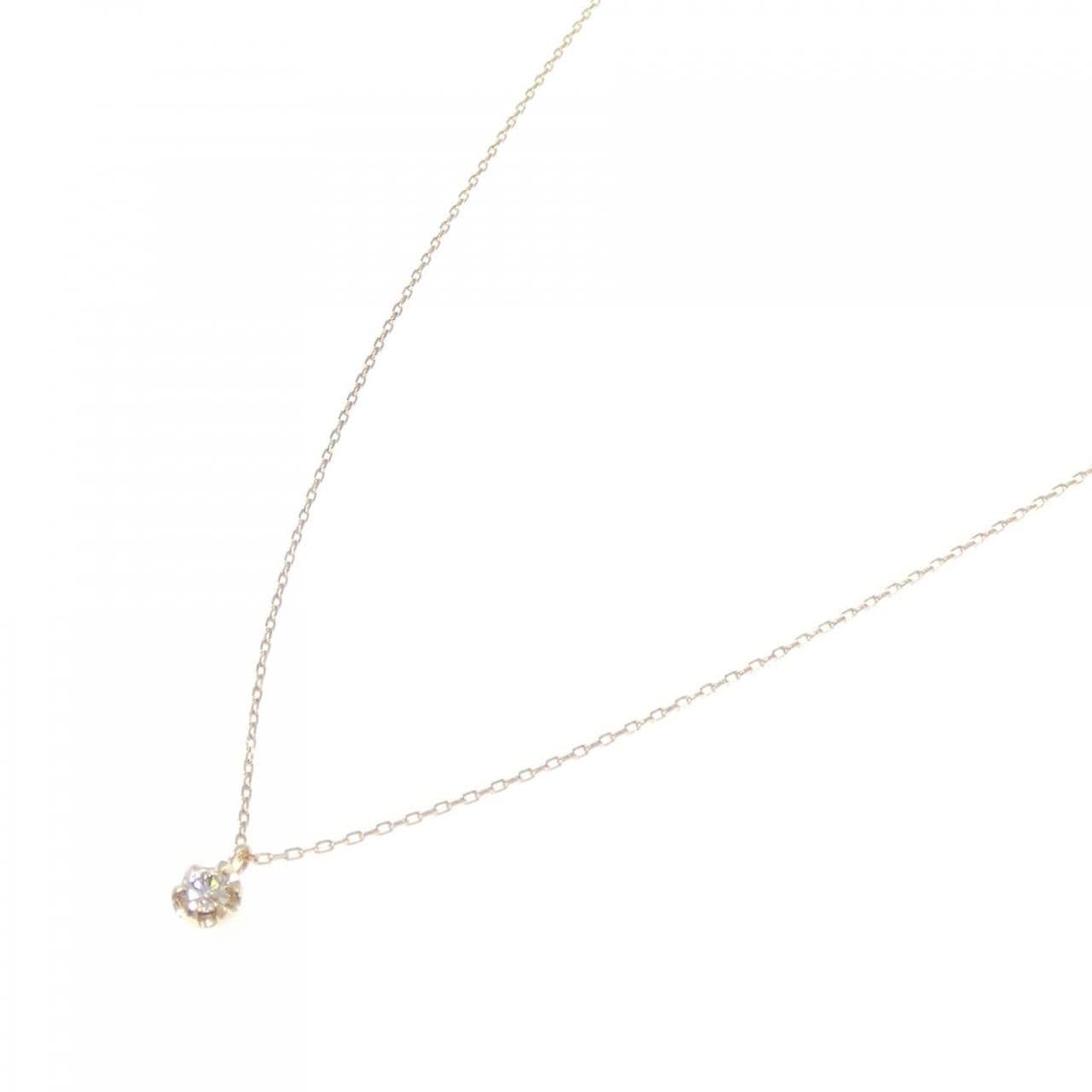 K10YG ソリティア ダイヤモンド ネックレス