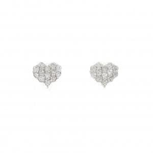 K18WG パヴェ ハート ダイヤモンド ピアス 0.30CT