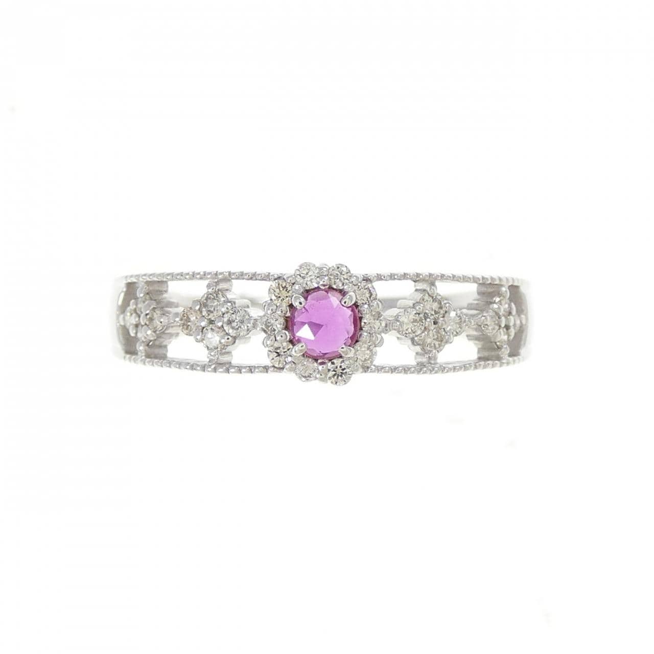 K18WG Ruby Ring 0.15CT