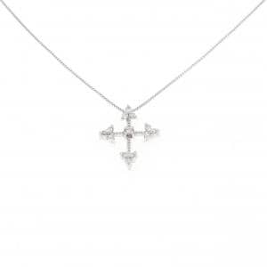 K18WG クロス ダイヤモンド ネックレス 0.09CT