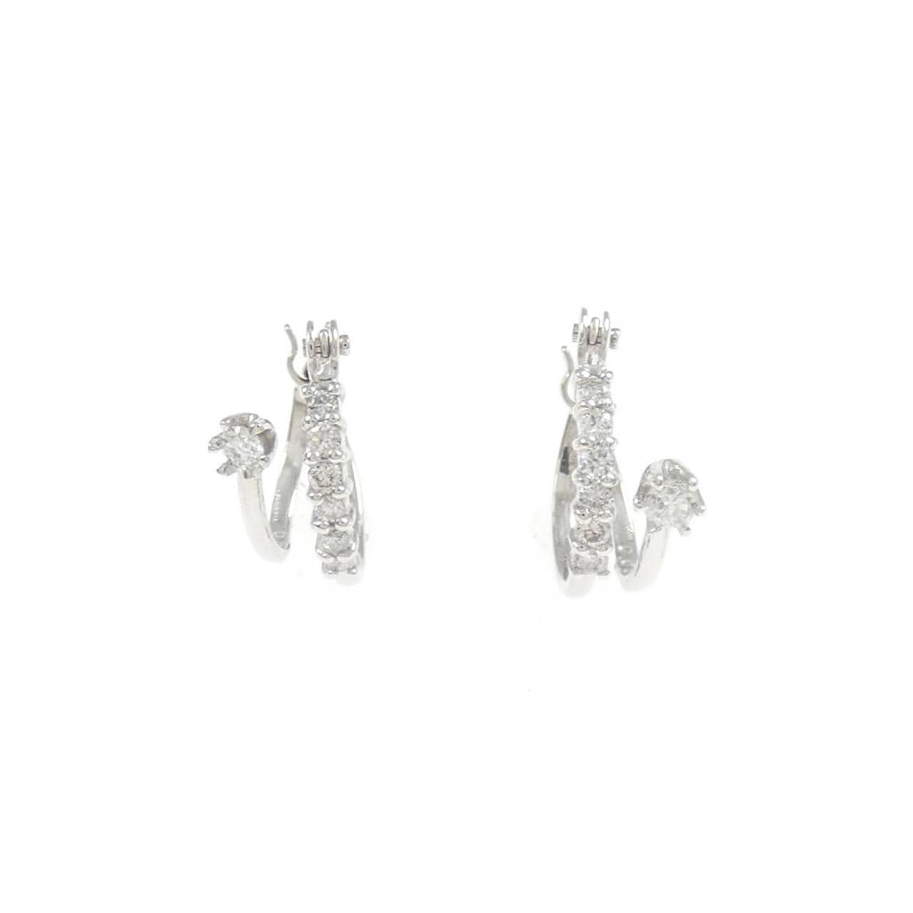 K10WG ダイヤモンド ピアス 0.10CT