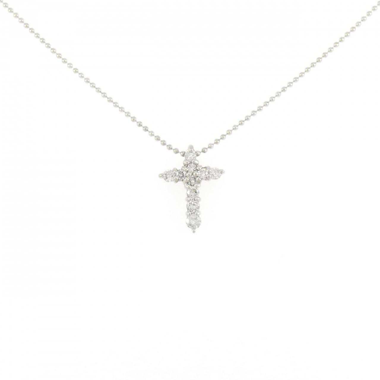 PT900/PT850 クロス ダイヤモンド ネックレス 0.30CT