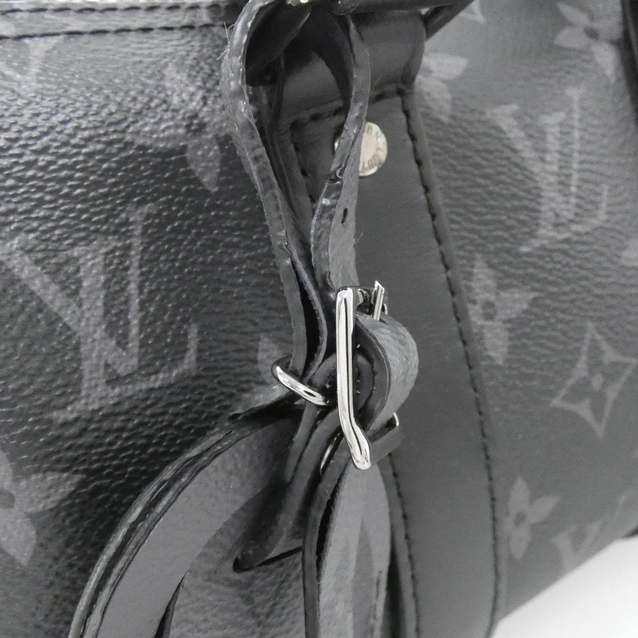 LOUIS VUITTON Monogram Eclipse Reverse Keepall Bandouliere 25cm M46271 Boston Bag