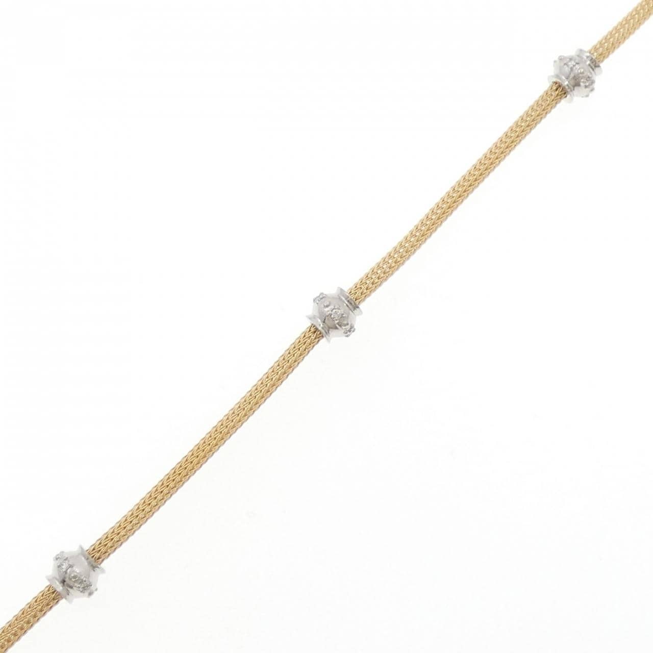 K18YG/PT900 ダイヤモンド ブレスレット 0.09CT