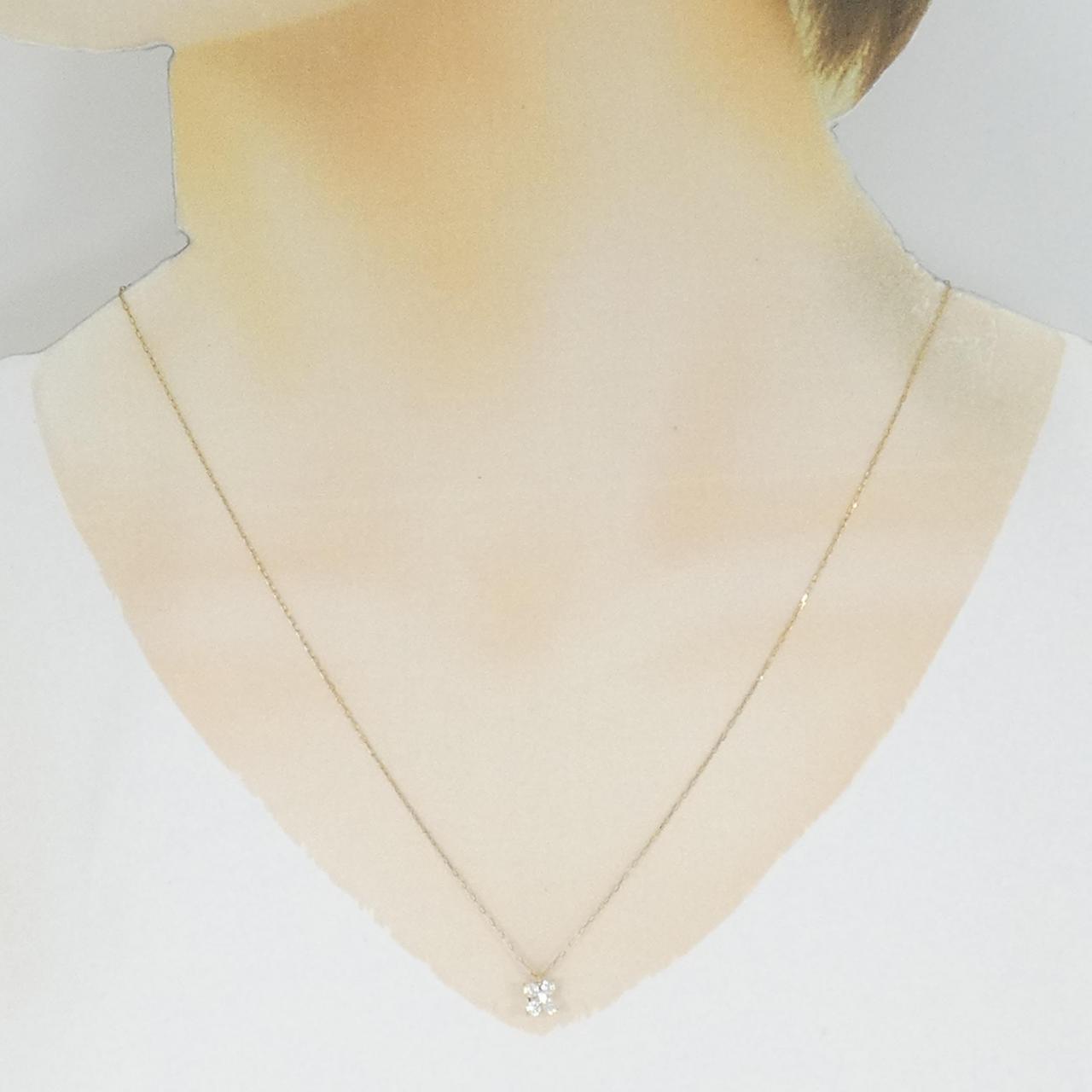 K18YG フラワー ダイヤモンド ネックレス 0.20CT