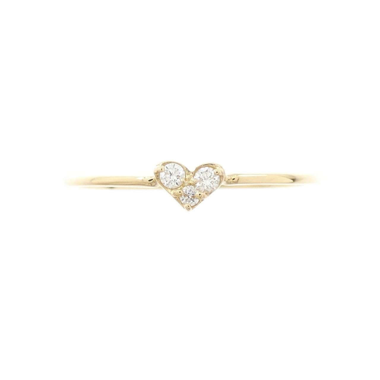 【リメイク】K18YG ハート ダイヤモンド リング 0.05CT