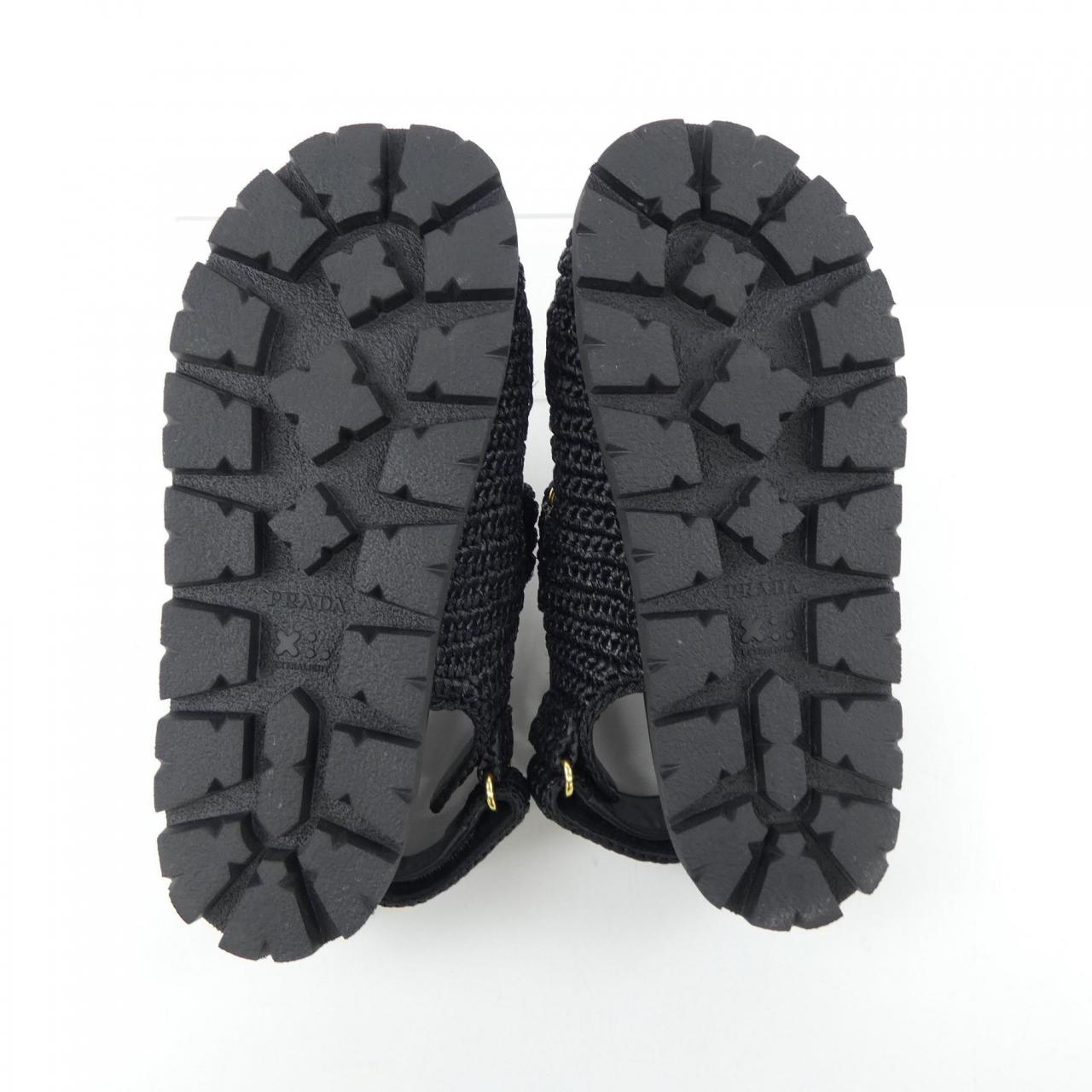 プラダ PRADA トライアングルロゴ クロシェ 1X440N サンダル