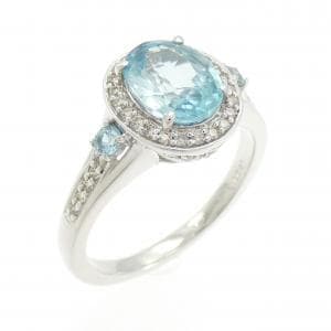 K14WG ジルコン リング 3.84CT