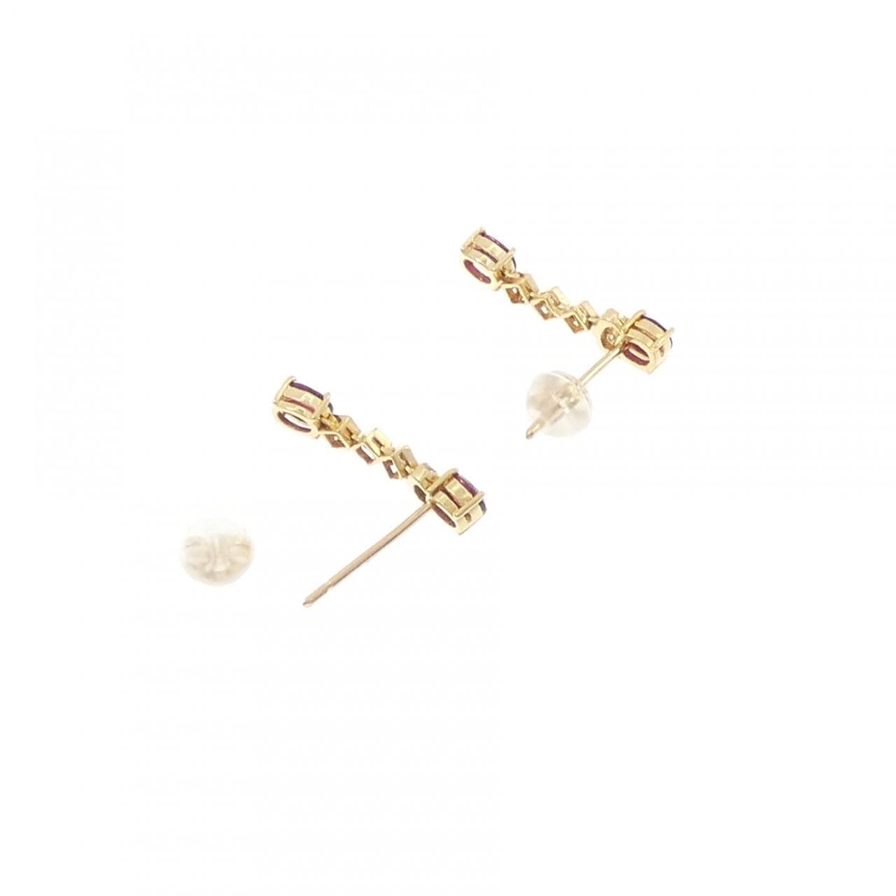 K18YG ルビー ピアス